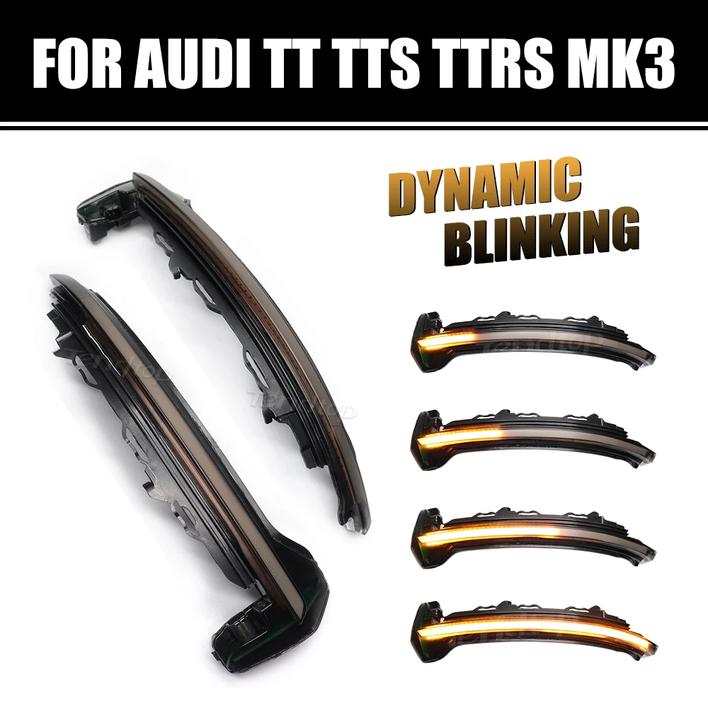 For Audi TT TTS MK3 8S 2015-2020 TTRS R8 Accessories Dynamic Turn Signal LED Side Mirror Indicator Blinker Sequential Light view 4