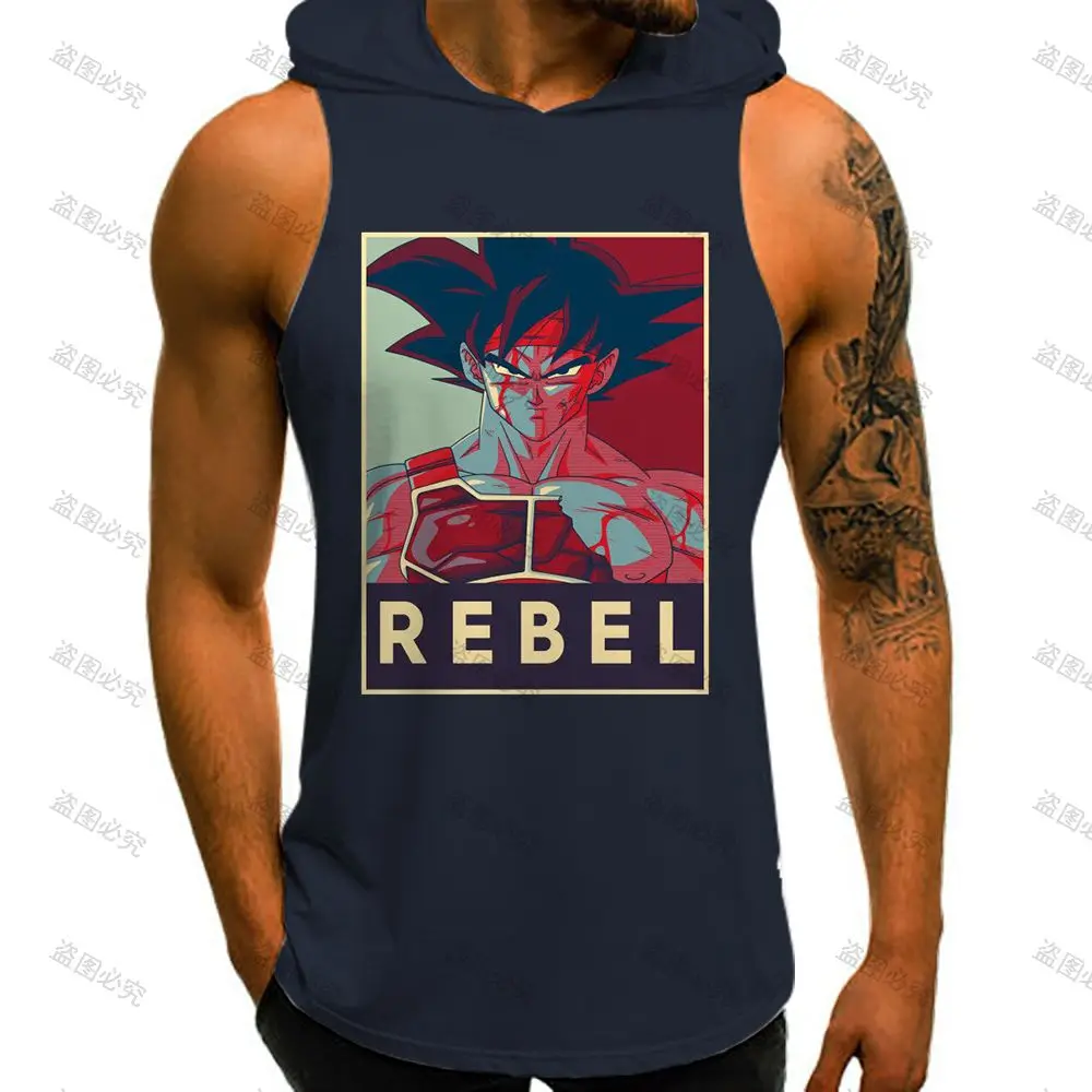 

Vest With Hood Sexy Top Male Clothes Fashion Dragon Ball Z Men's 2023 Bodybuilding Shirt Y2k Gym Vegeta Clothing T-shirts Goku