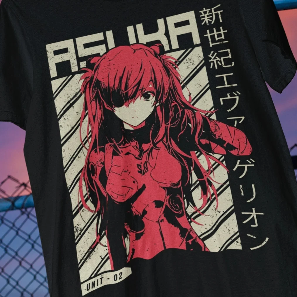 2026 Sommer Genesis Evangelion Retro Cosplay T-Shirt Herren Oversize Lässiges Baumwoll-Druckshirt Kurzarm Unisex Kinder-Sportshirt
