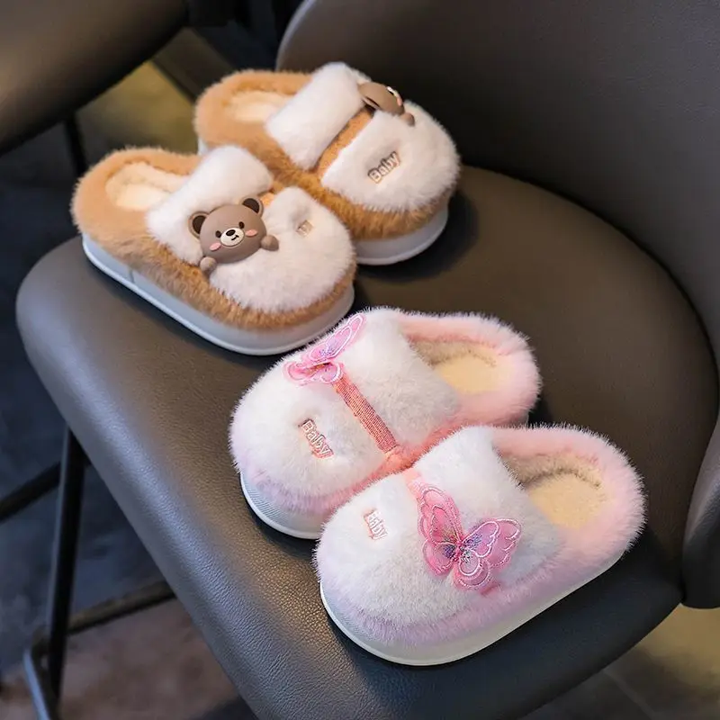 2025 جديد الطفل النعال القطن الحراري الخريف الشتاء سميكة عدم الانزلاق داخلي في الهواء الطلق الاطفال أحذية الأحذية الدافئة #6