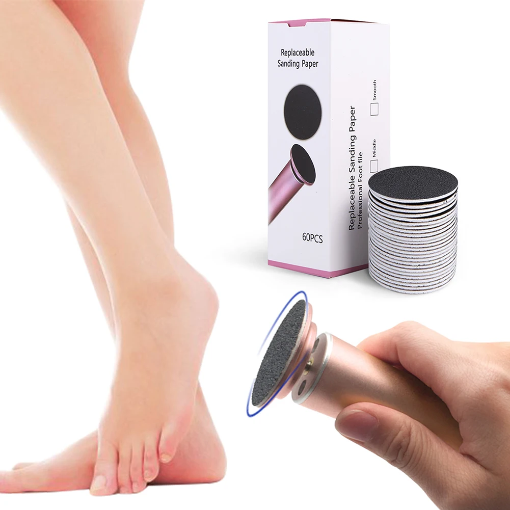 

60 шт., 43 мм, сменная шлифовальная бумага для ног, омертвевшая кожа, сменная шлифовальная бумага, диски для электрической пилки для ног