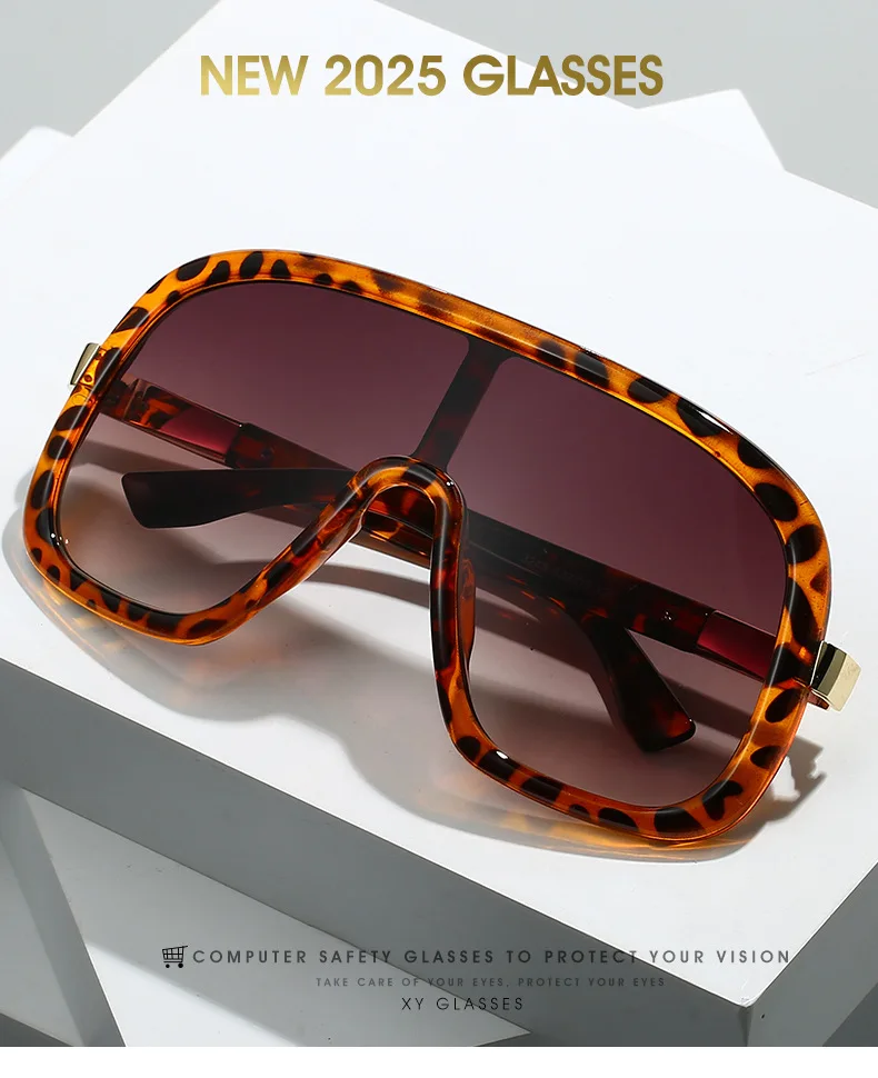 Mode One Piece Shield Sonnenbrille für Frauen Vintage Big Frame Maske Gradient Sonnenbrille Damen Outdoor Driving Shades Uv400 – Detail 10