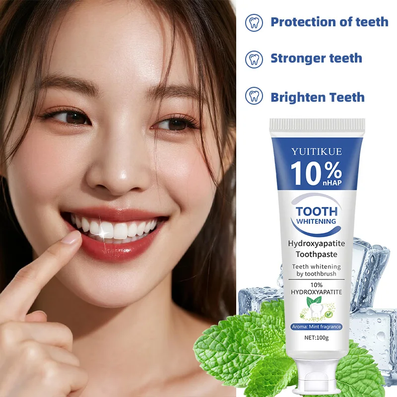 ​ ​ YUITIKUE 10% nHAP Pasta do zębów z hydroksiapatytą 100g - Wybielanie zębów, ochrona i wzmacnianie, smak świeżej mięty ​