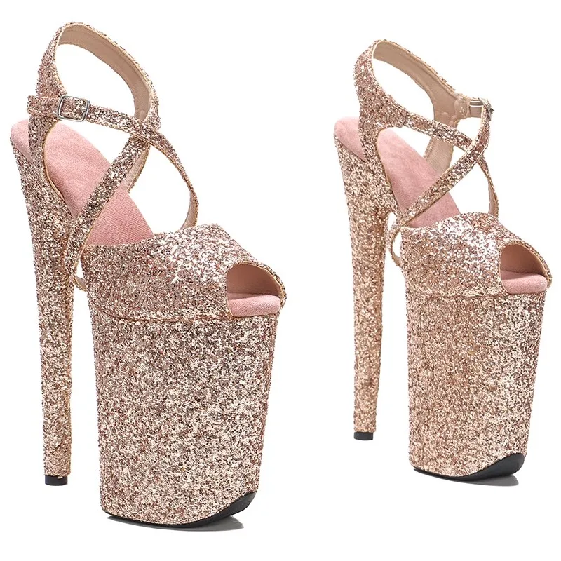 

Women's 23CM/9inches Glitter Upper Plating Platform Sexy High Heels Sandals Pole Dance Shoes 019