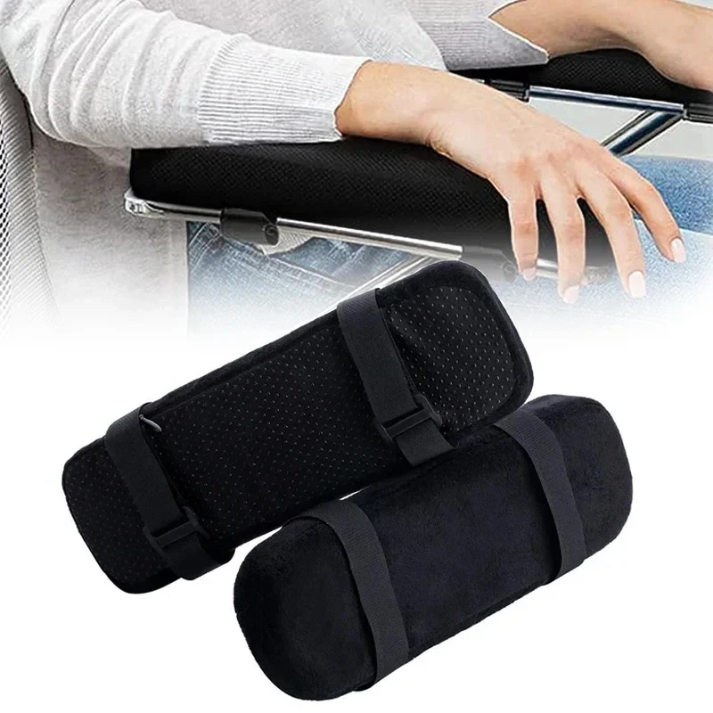 

6Pcs Chair Armrest Cushions Memory Foam Elbow Pressure Relief Armrest Pads Washable Arm Covers For Wheelchairs Office Chairs