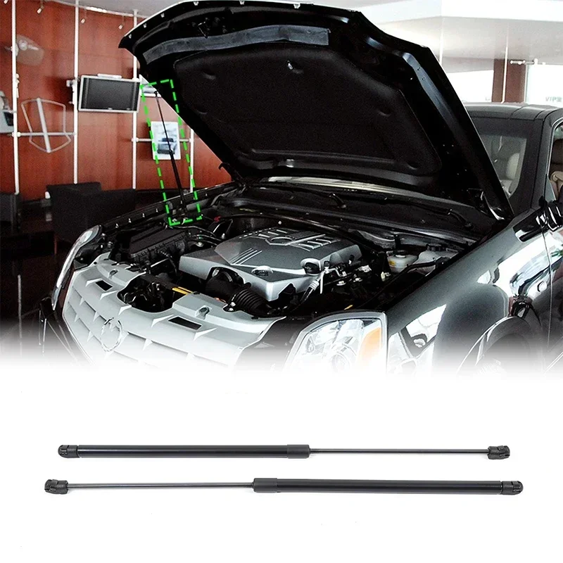 For Cadillac SRX 2004-2015 Carbon Steel Black Car Front Hood Hydraulic Rod Slow Down Rod Support Car Decoration Accessories 2Pcs