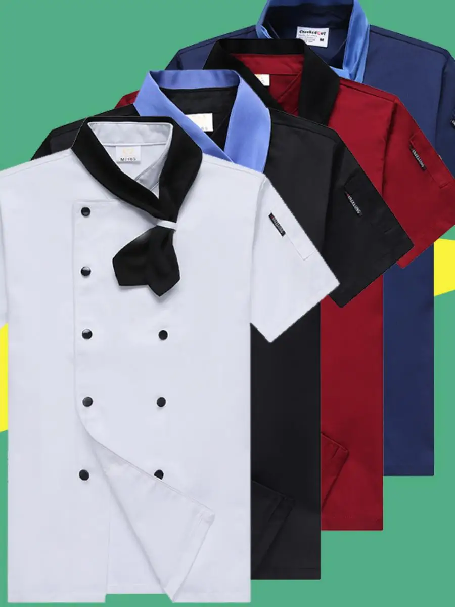 

Модный летний дышащий комплект униформы для поваров с длинными рукавами для мужчин, для работы в ресторанах и на кухне, износостойкий, влагоотводящий