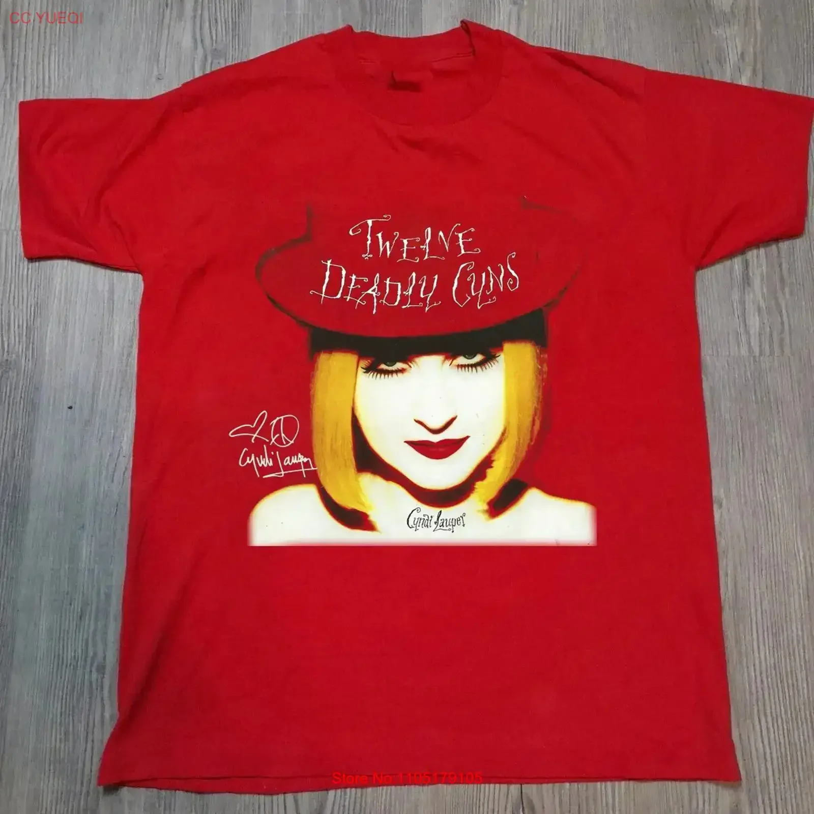 تي شيرت Cyndi Lauper الجديد للمروحة باللون الأحمر S 234XL BC3452 قميص أنيق مغسول عتيق للارتداء اليومي ناعم للجنسين متعدد الاستخدامات #1