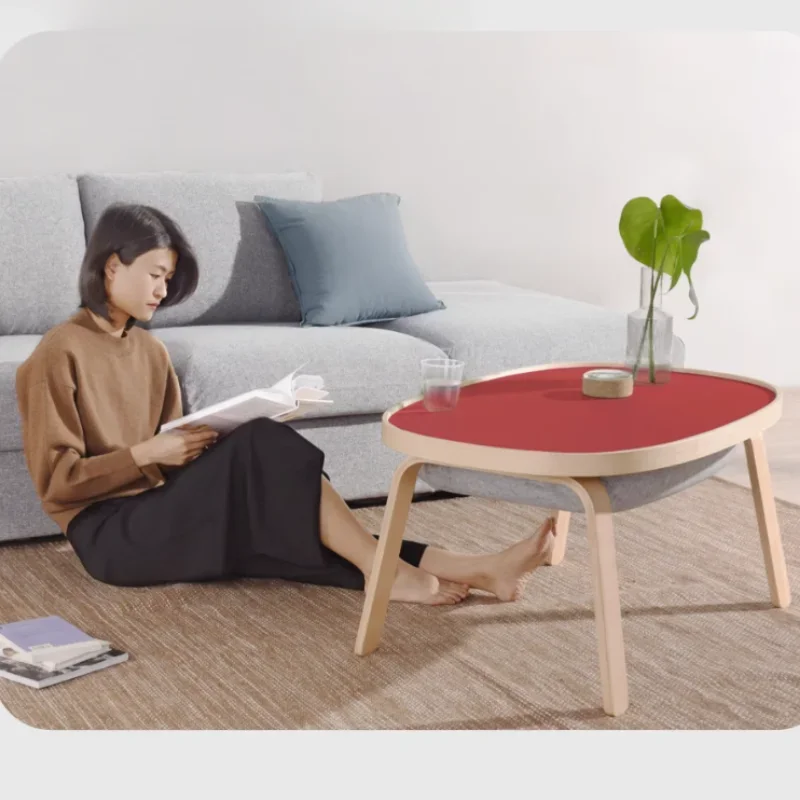 Round table simple coffee table small apartment living room oval children's play table tatami