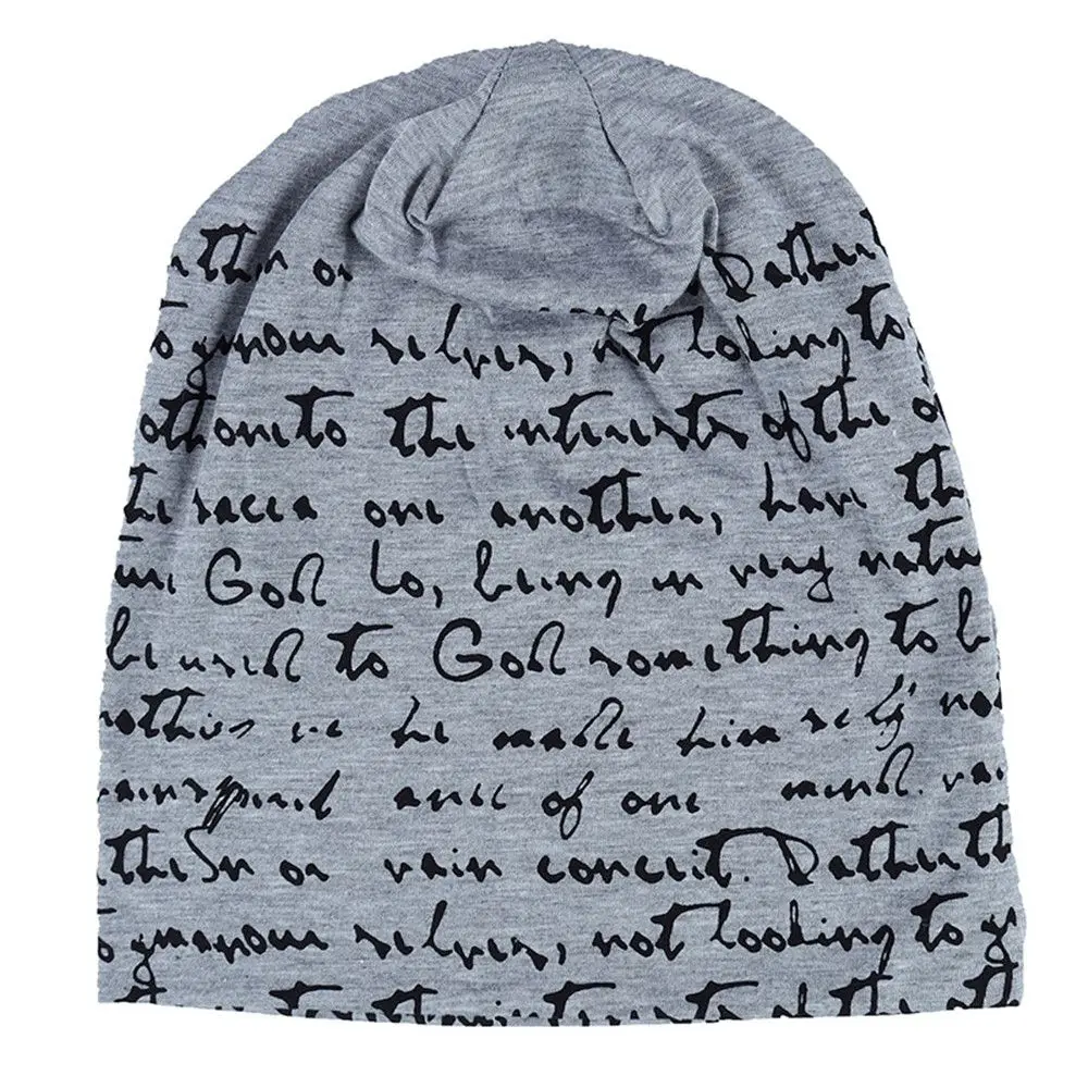 Hip Hop Beanies Letter Print Warm Men\'s Goth Bonnet Hat Knit Cap Streetwear Women\'s Cotton Winter Nightcap Head Wrap