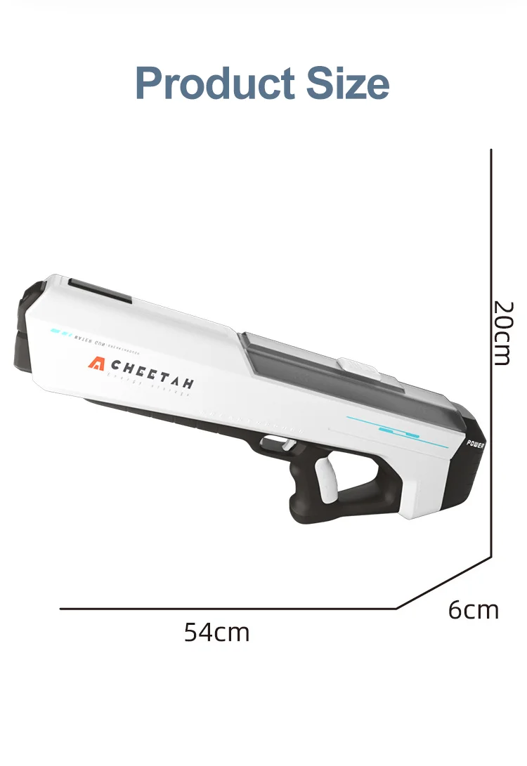 Pistola de água automática de grande capacidade, brinquedo com led, elétrica, alta pressão, pistola de água, piscina, brinquedos de verão para adultos e meninos