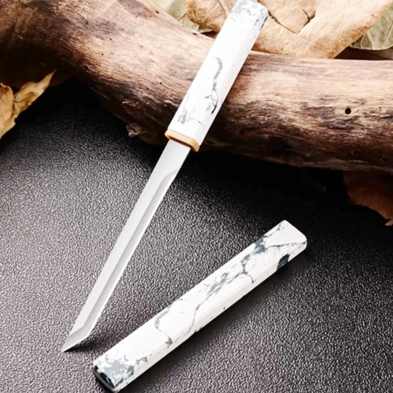 Outdoor Knife, Fixed Straight Knife, Plastic Handle, Lightweight Pocket Knife, Camping Survival Knife, Portable EDC Fruit Knife