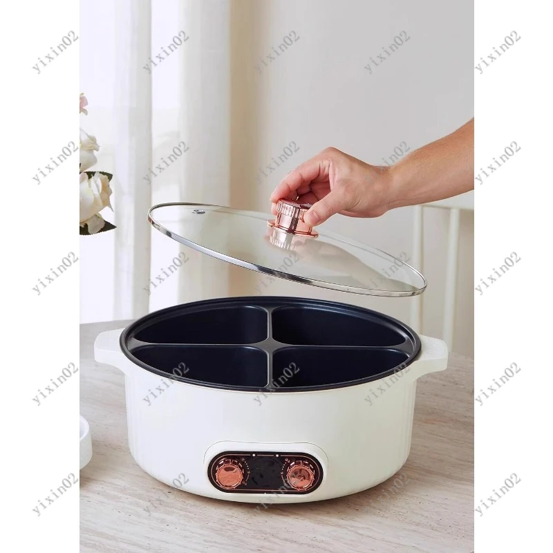

4-Grid Electric Hot Pot Multifunctional Large Capacity Pot for Family Gathering