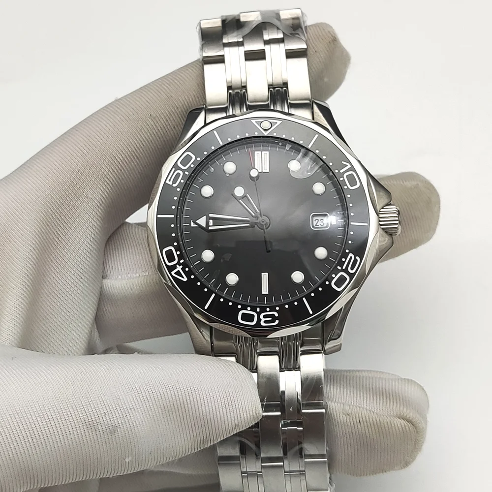 ساعة ميكانيكية رجالية 316L من الفولاذ المقاوم للصدأ ، ساعة عمل شفافة ، حركة أوتوماتيكية ، 5 أحزمة ، awonding