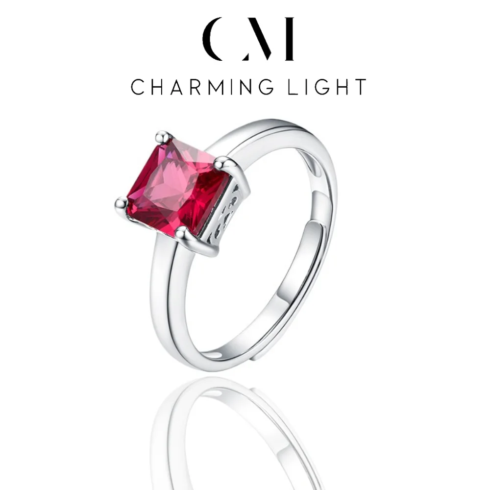 

CHARMING Luxury Created Ruby Gemstone Rings for Women 925 Sterling Silver Engagement Fine Fashion Jewelry Part Gifts New 2025