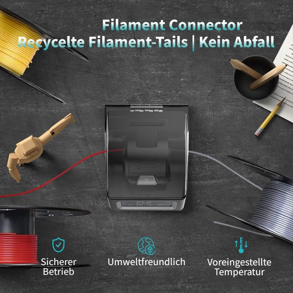 A14M FC01 Filament Connetor for 3D Filament 1.75mm PLA / ABS / PC / PCL / PA / PETG Fusion Splicer 3D Printer Accessories
