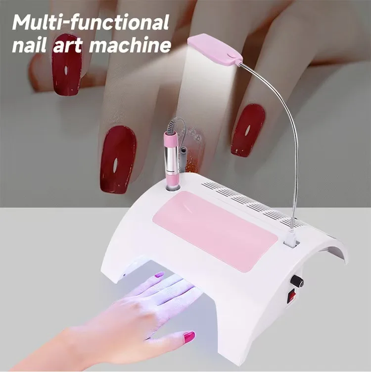 Dust-proof Nail Art Machine, Vacuum Cleaner & Sander Combo, USB Lighting Handrest Pillow, Manicure Removal Tools