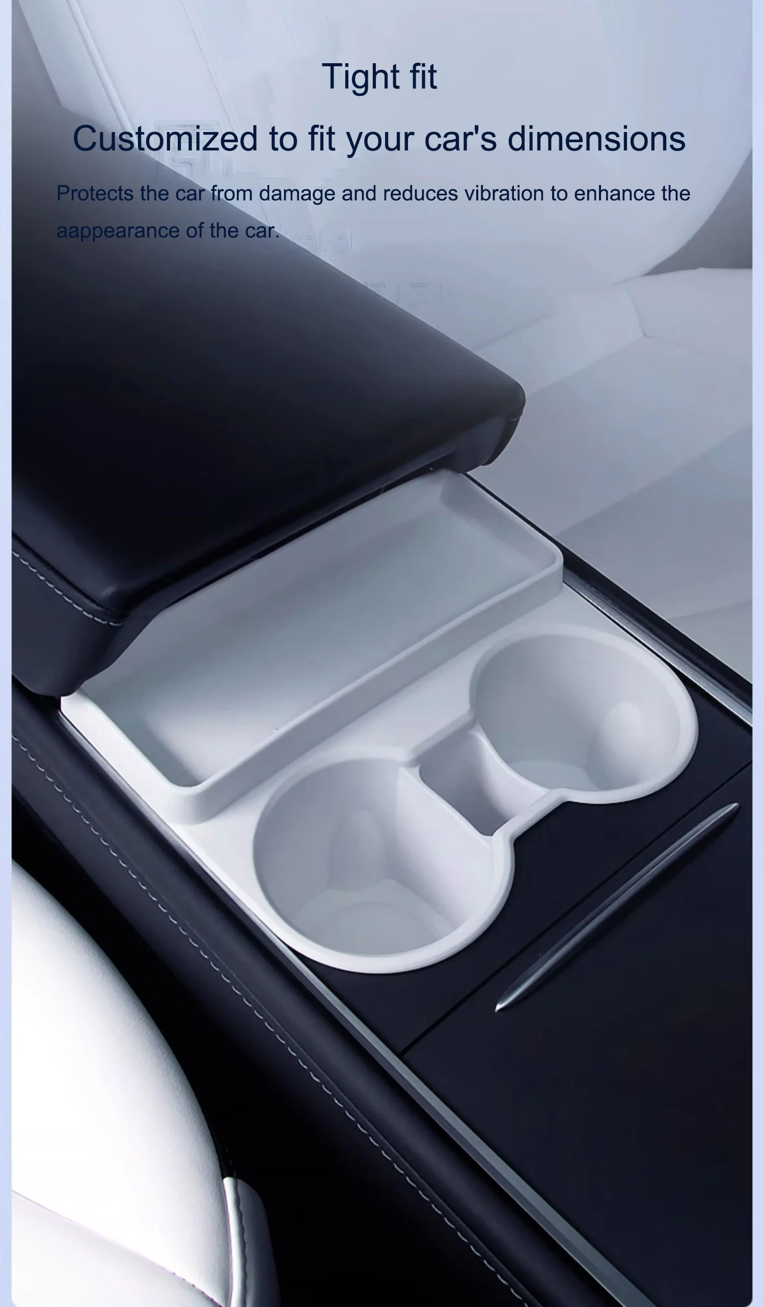 For Model 3/Y 2017-2023 Center Cup Holder Silicone Expanded Storage Sleeve Cup Holder Water Coaster Card Limiter Eyeglasses Box