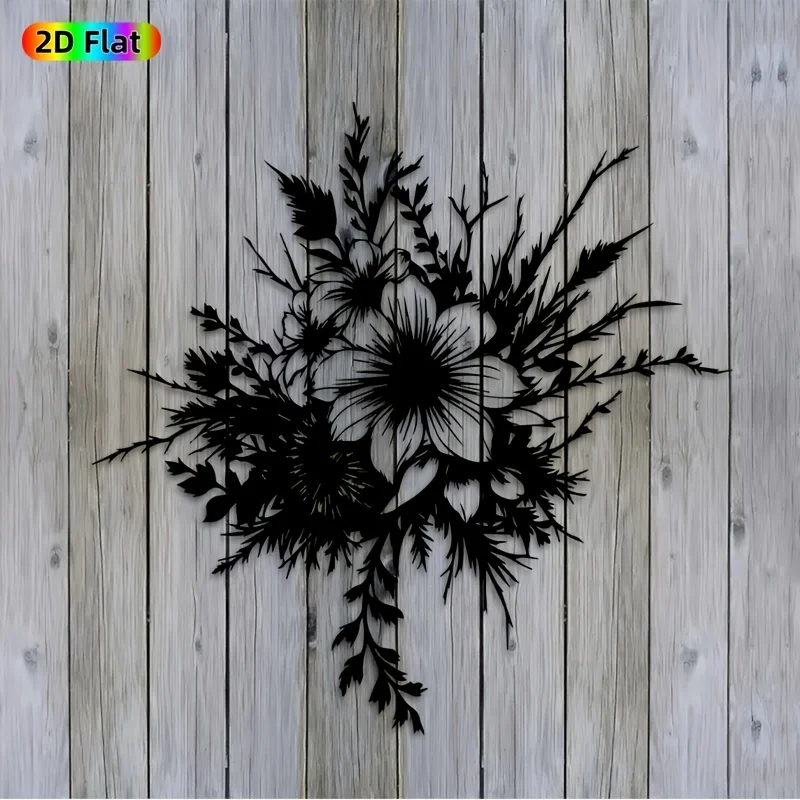 Brand Vintage Floral Metal Wall Art 3D Iron Sculpture Rustproof Handcrafted Indoor Outdoor Hanging Decor for Living Room Bedroom