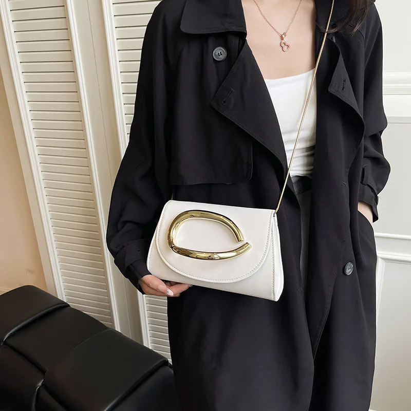 

2025 Summer Minimalist Chain Shoulder Bag, Square Crossbody Purse, Women's Commuter Day to Night Tote, Textured Sling Bag