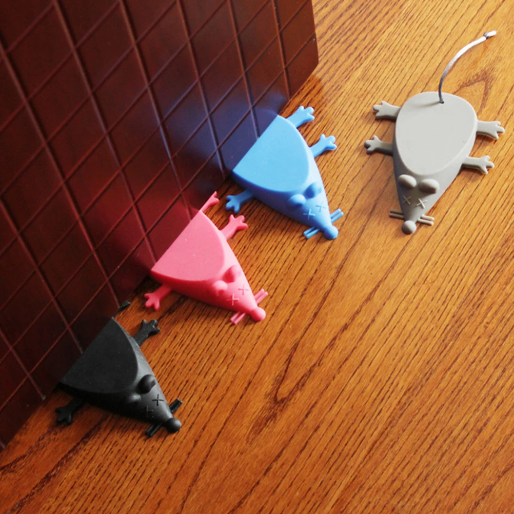 

4pcs Mouse Shape Stopper Flexible Non-Slip Wedge Plug For Home Office Mall Safe Door Holder Wedge Creative Door