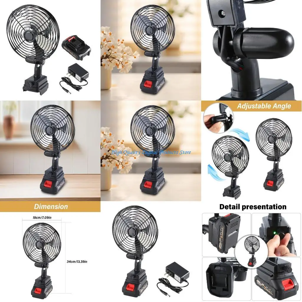 

U2JE USB Adjustable Speed Camping Fan Rechargeable Battery Operated for Outdoor