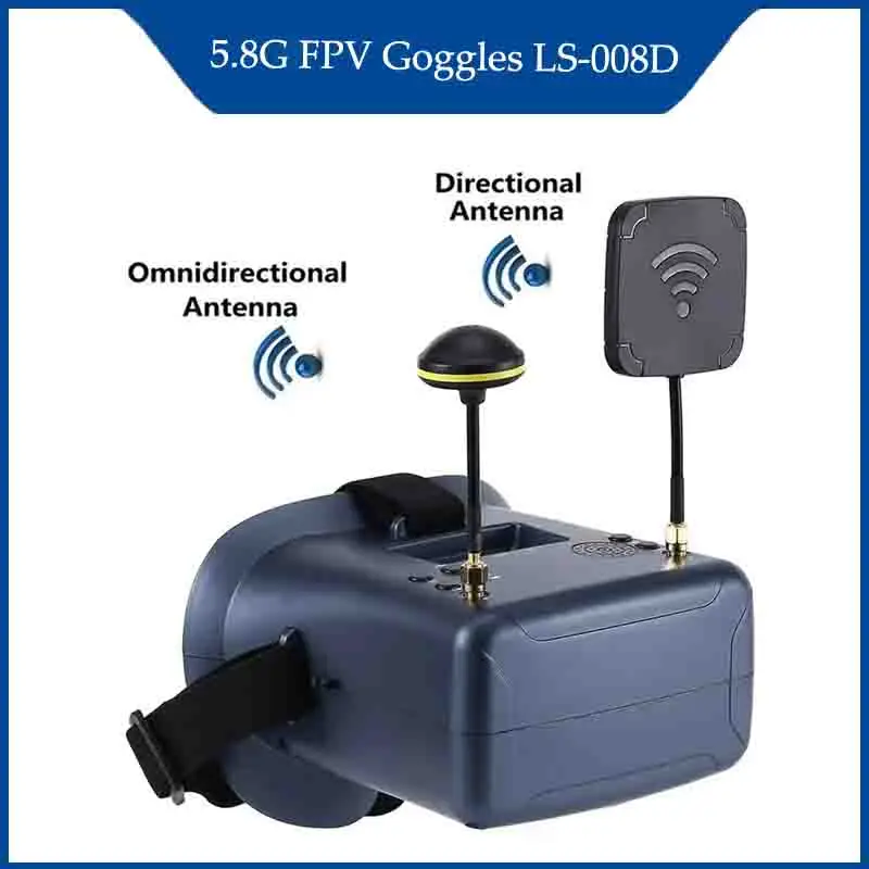 

4.3 Inch 40CH Support DVR Dual Antenna Built-in Battery 480*272 LS008D Helmet For Racing Drone RC Tools 5.8G FPV Goggles LS-008D