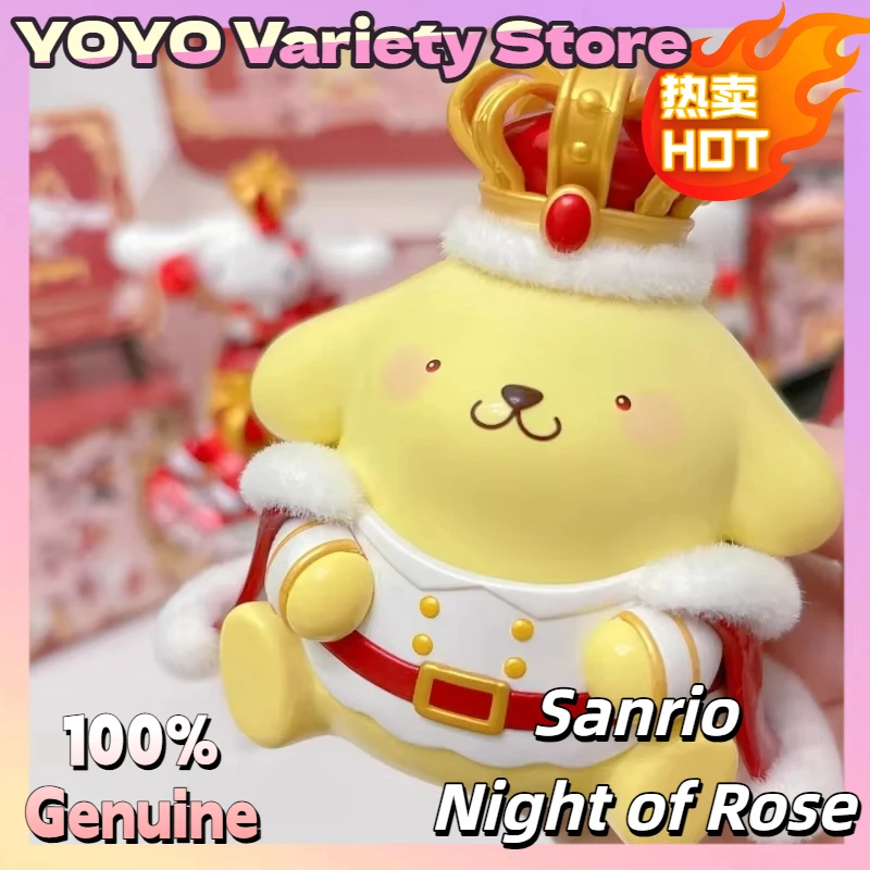

Sanrio Night Of Rose Series Blind Box Cute Kuromi Cinnamoroll Figure Doll Kawaii Collectible Desk Decor Gift For Women And Girls