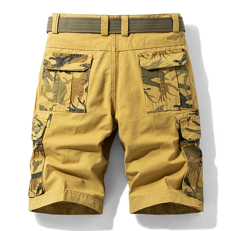 Solomon-Short cargo en coton pour hommes, bermuda à poches, printemps, décontracté, livraison directe