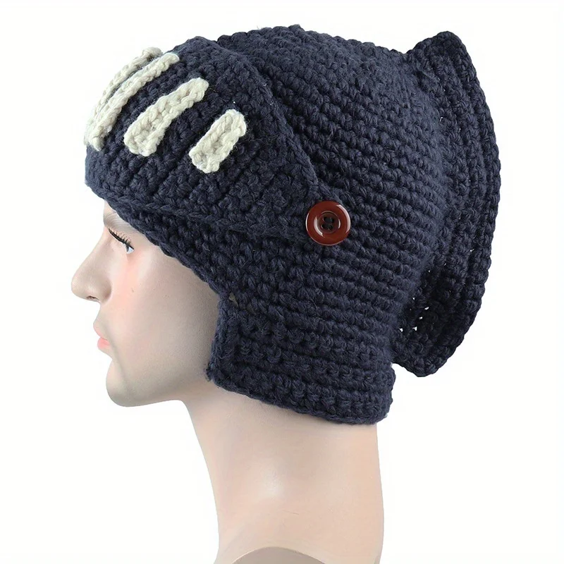 Unique Hand-Knitted Vintage Acrylic Skullies&Beanies with Cozy and Warm Knitted Visor Mask Design for Men Winter Cap,funny Gifts image 6