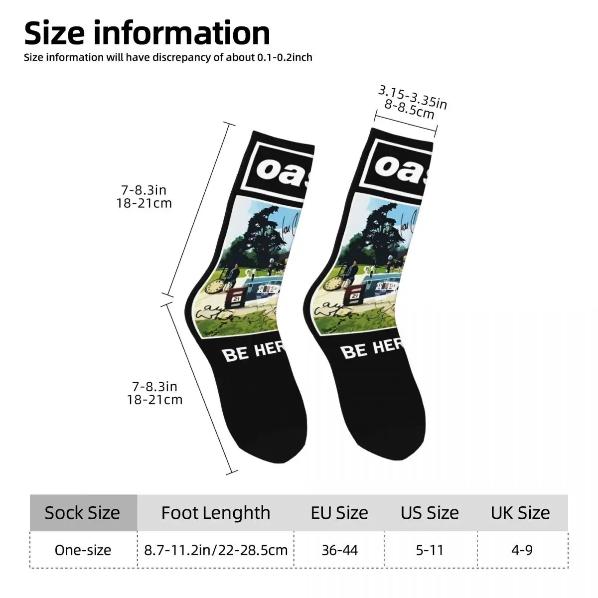 Autumn Winter Hip-hop Unisex Sign Rock Band British Albums Socks O-Oasis Non-slip Football Socks