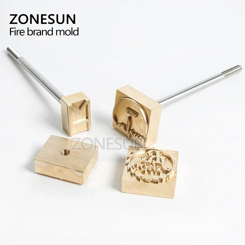 ZONESUN 1290 شعار الكيك مع مقبض العلامة التجارية 3 سم لحرق قالب ختم على حلويات البسكويت ، مقبض حرق قالب نحاسي حديدي ، تصميم مخصص
