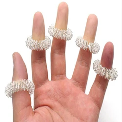 10pcs Stainless Steel Finger Massage Ring Acupuncture Ring Therapy Relax Blood