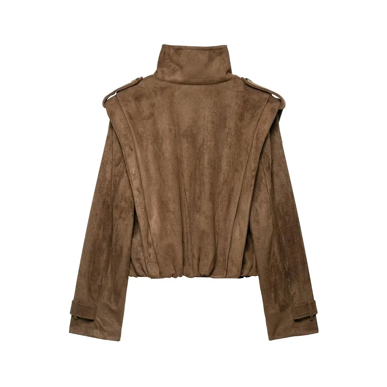 TFMLN Damenjacke mit Stehkragen, doppelreihig, langärmelig, lässiger Kunstwildledermantel, neues, elegantes Streetwear-Modell für Damen – Detail 3