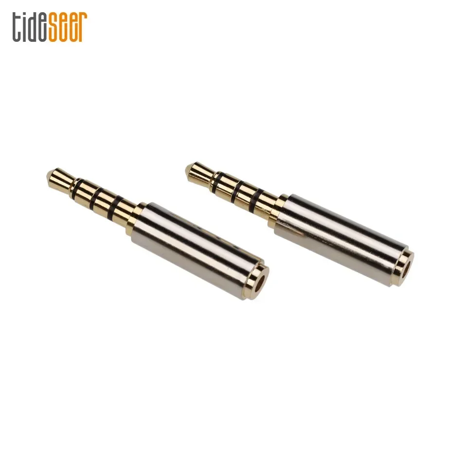 300pcs Gold Plated 4Pole 3.5mm to 2.5mm Audio Stereo Headphone Adapter Jack Plug Speaker Earphone Converter