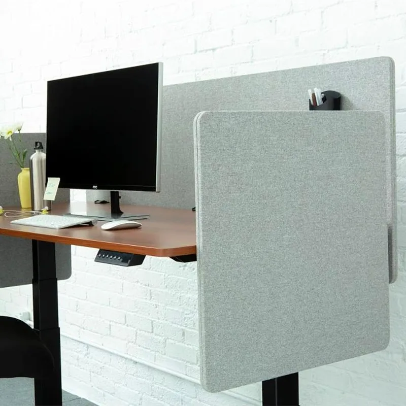 Stand Up Desk Store ReFocus Clamp-on Acoustic Desk Divider Privacy Panel That Reduces Noise and Visual Distractions