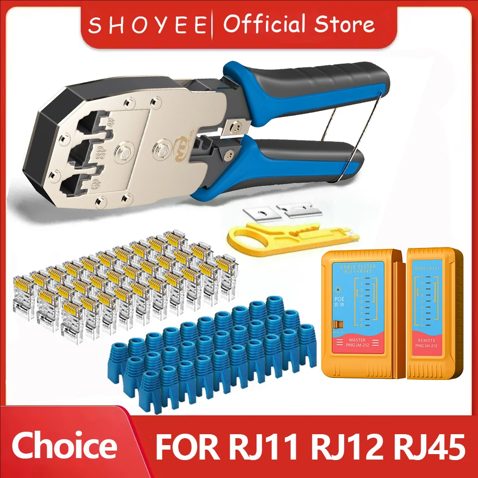 RJ45 Crimper RJ11 RJ45 Crimping Tool Ethernet Network LAN Cable Crimper Cutter Stripper Plier for 6P 8P RJ11 RJ12 RJ45