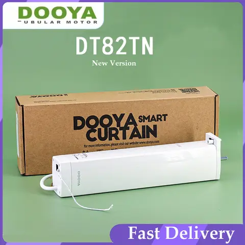 새로운 DOOYA 커튼 모터 DT82TN 3 선 AC 100-240V 50/60 HZ, 건식 접촉 스위치/RF433 제어, 스마트 홈용 자동 커튼 모터