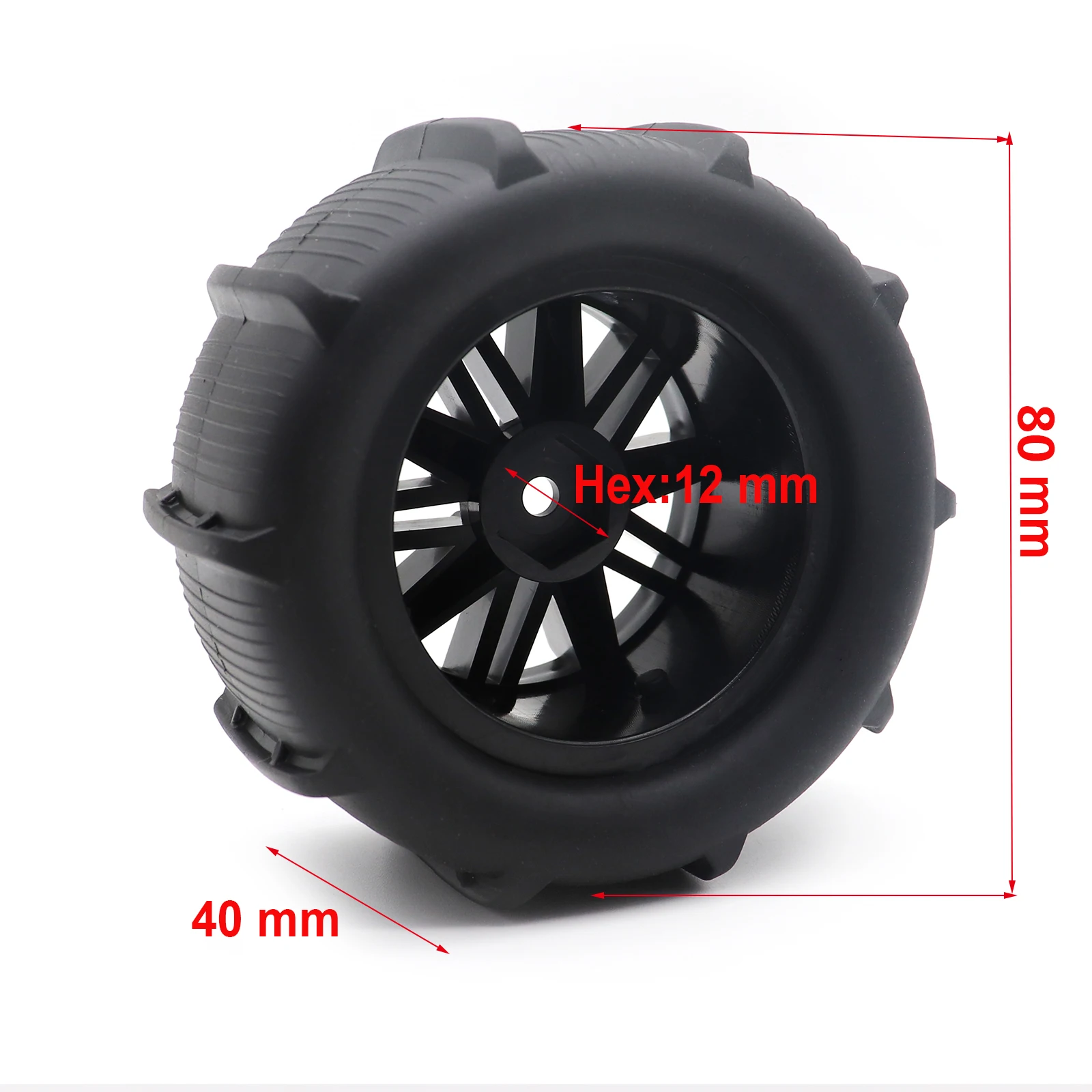 4PCS Snow Sand Paddle Tires Off-Road Vehicle Wheels for WLtoys 144001 SCY 16101 16102 HBX 16889 16890 1/14 1/16 RC Car -12mm Hex