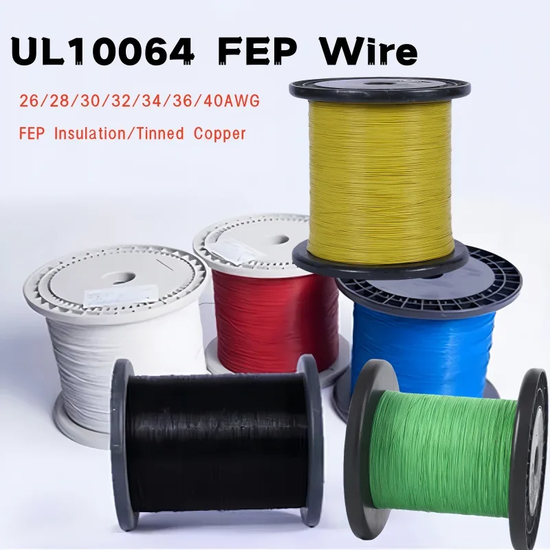 10M UL10064 FEP Wire 26/28/30/32/34/36/40AWG PTFE Plastic Ultra Fine Micro Litz Wires Solder High Conductivity Copper Cable