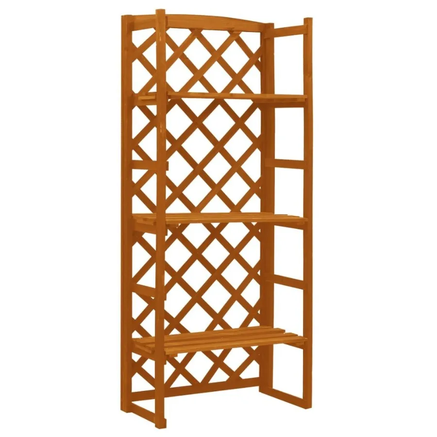 

Plant Stand with Trellis Orange 23.6x11.8x55.1 Solid Firwood