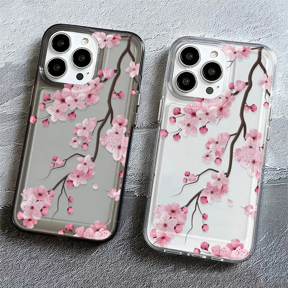 Fundas transparentes de flores para iPhone 16 Pro, funda para iPhone 15 Pro Max 11 14 13 12 X XS Max XR 7 8 Plus, funda trasera suave con flores