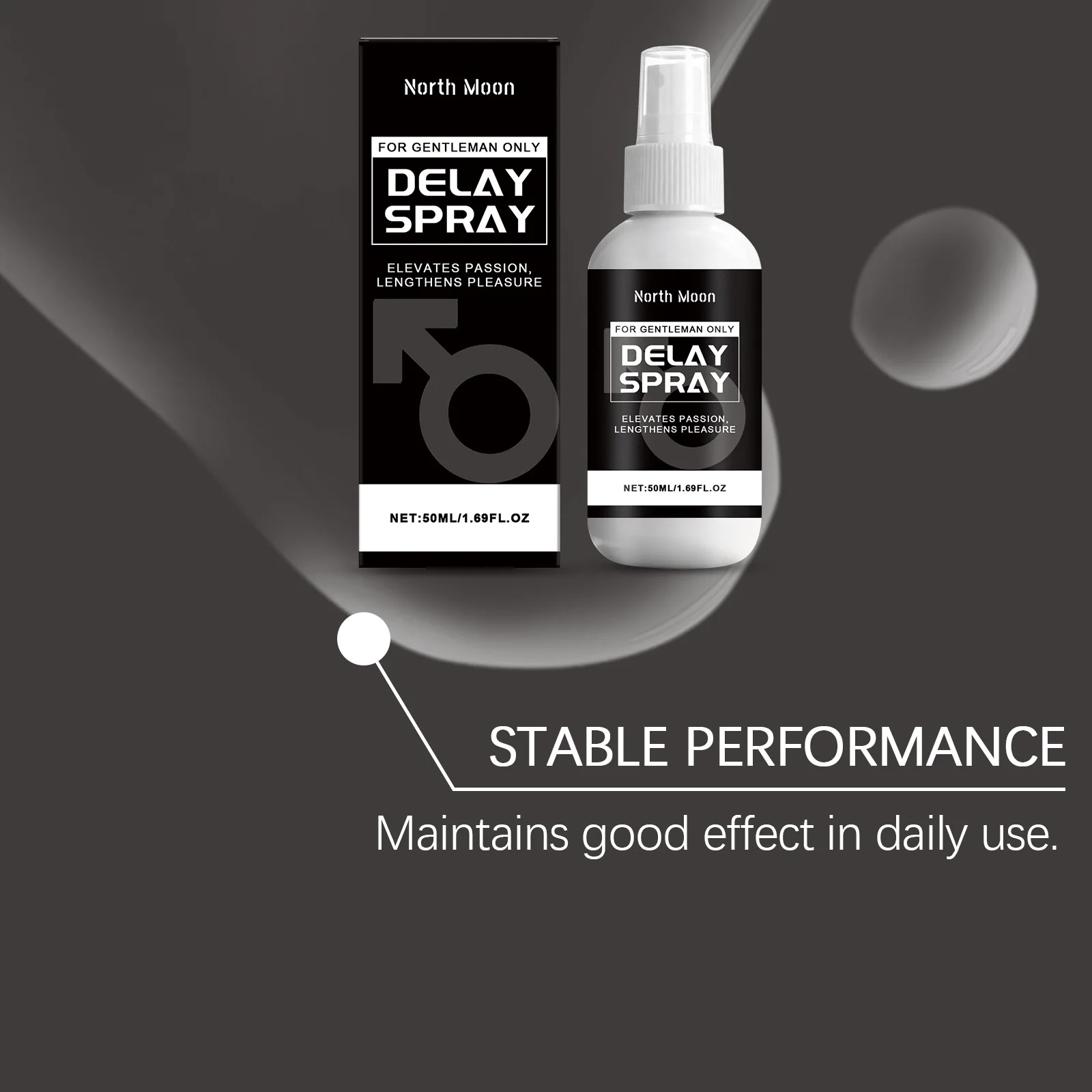 North Moon – Spray de soin du corps pour hommes, soin doux, hydrate durable, absorption rapide, améliore l'intimité, Spray Portable pour zone privée masculine