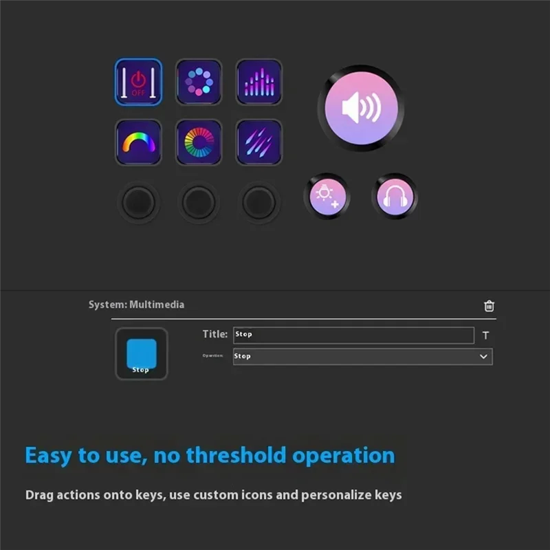 للإصدار العالمي من Streamdeck لوحة مفاتيح بصرية صغيرة لمقبض شاشة سطح المكتب وحدة التحكم المتكاملة تصميم التحرير المباشر