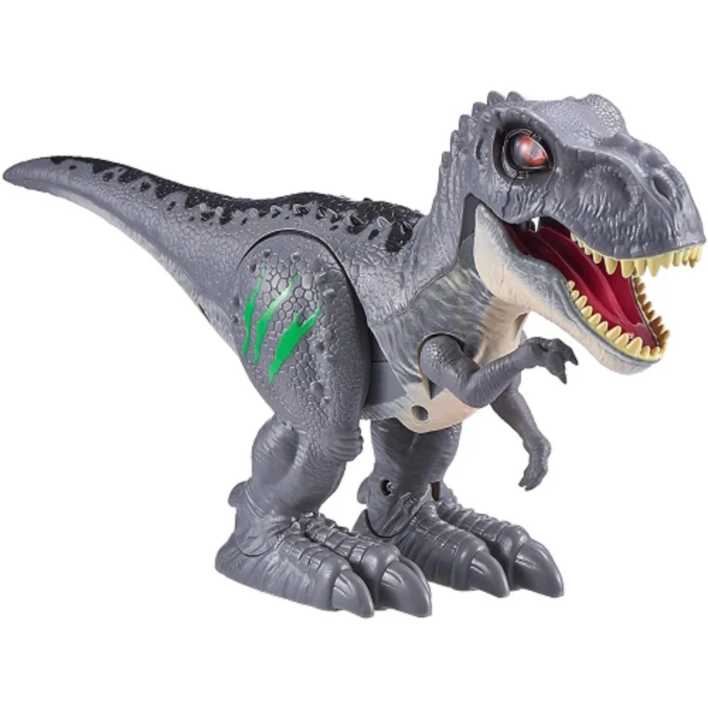 Robo Alive Attacking Giocattolo robotico a batteria T-Rex grigio di Zuru, giocattolo dinosauro, regalo per ragazzi dai 3 anni in su