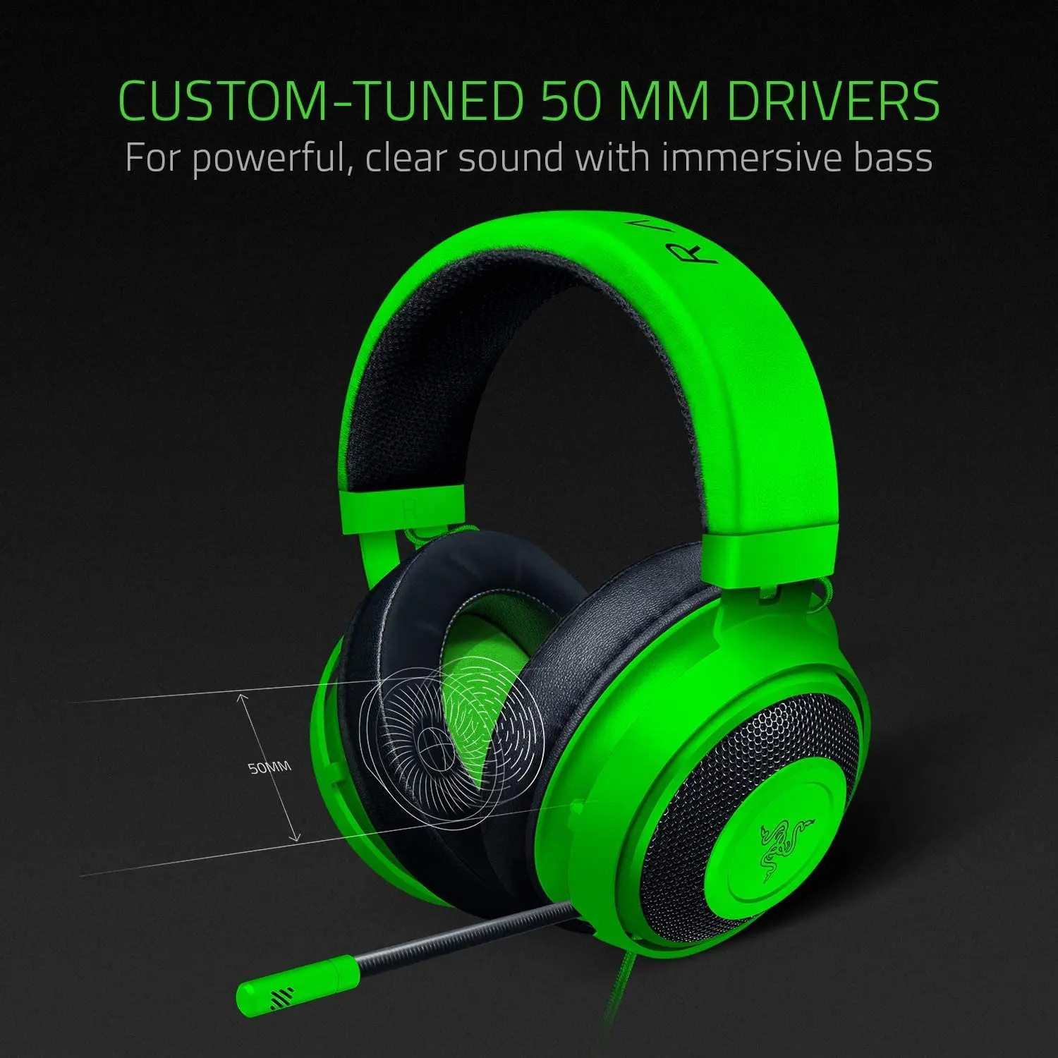 سماعة الألعاب Razer Kraken Pro V2: لأجهزة الكمبيوتر الشخصية، PS4، PS5، Switch، Xbox One، Xbox Series X & S، Nintendo swithch Mobile 3.5 ملم Audio #3
