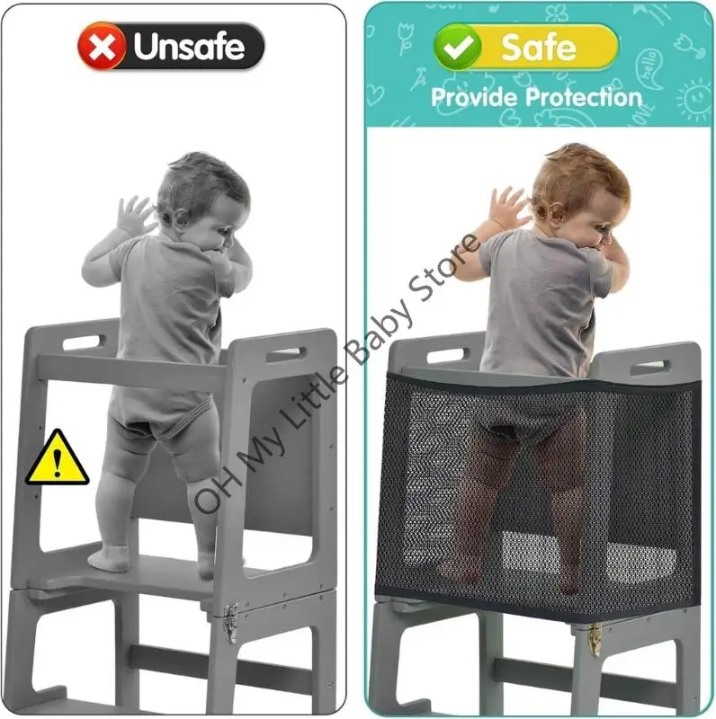 M76c protetor malha nylon reforçado, crianças aprendendo segurança para torres brincar dobráveis, proteções