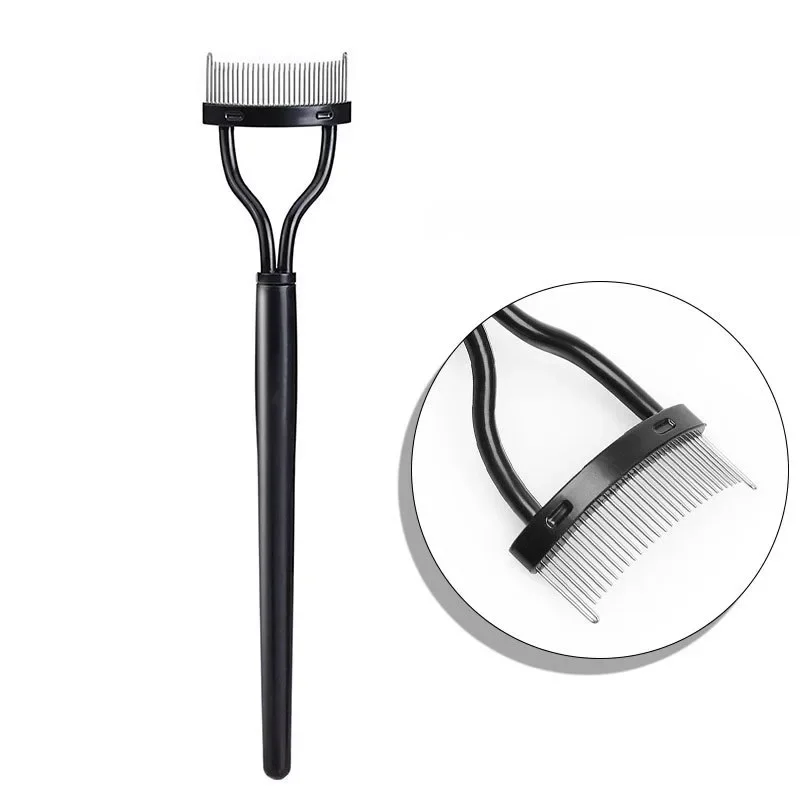 1PC Eyelashs Brush Comb Eyelash Separator Metal Teeth Eye lash Curler Beauty Makeup Stainless Mascara Curl Make up Tool