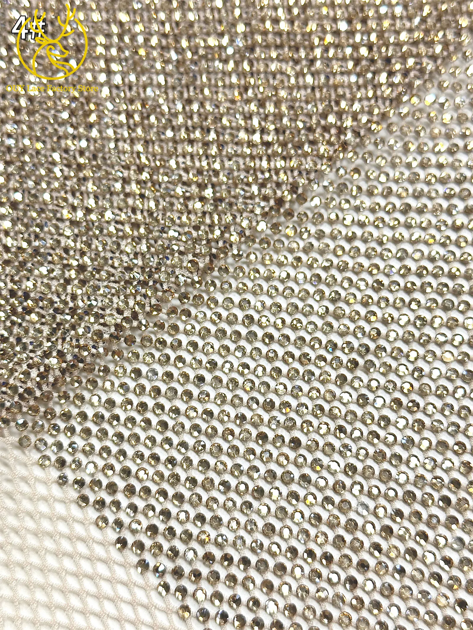 Hochwertiger Dubai-Steindiamant-Netzspitzenstoff Luxuriöser Afrikanischer Spitzenstoff Nigerianisches Nähmaterial für Damen-Abendkleider 2,5 Yards – Detail 13