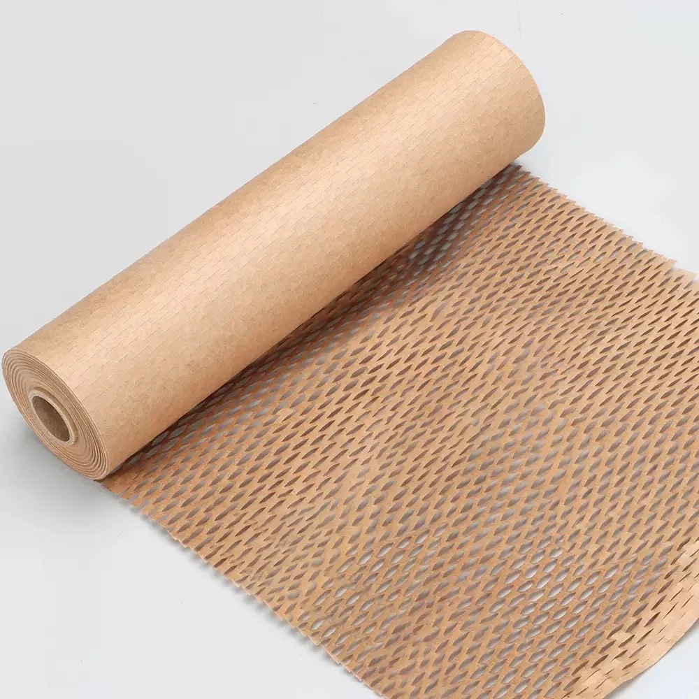 Honeycomb-shaped wrapping paper roll, 30 cm × 10 m kraft paper, suitable for moving/transportation/artwork packaging purposes